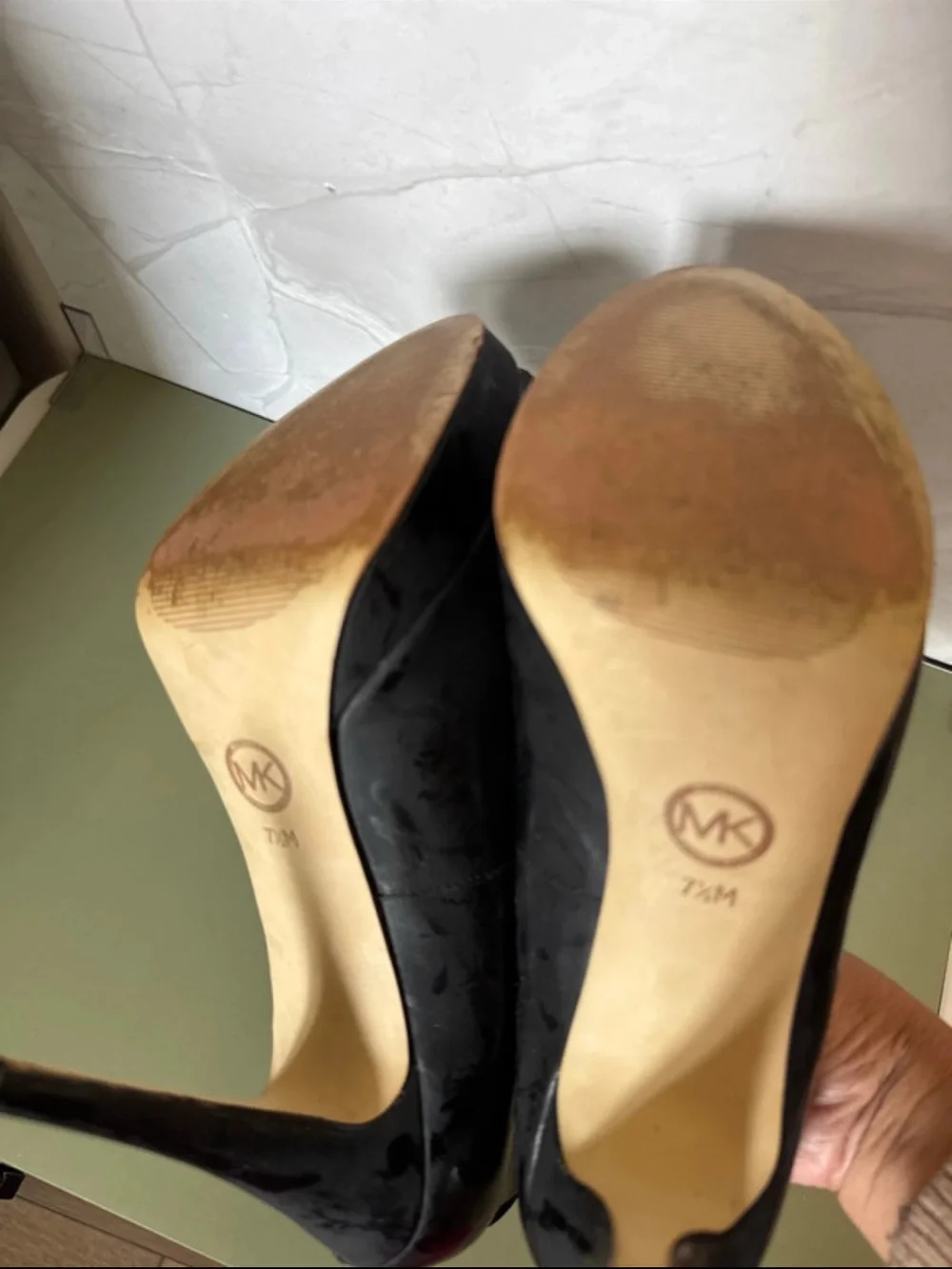 Michael Kors Black Peep Toe Platform Stiletto Heels Size 7M